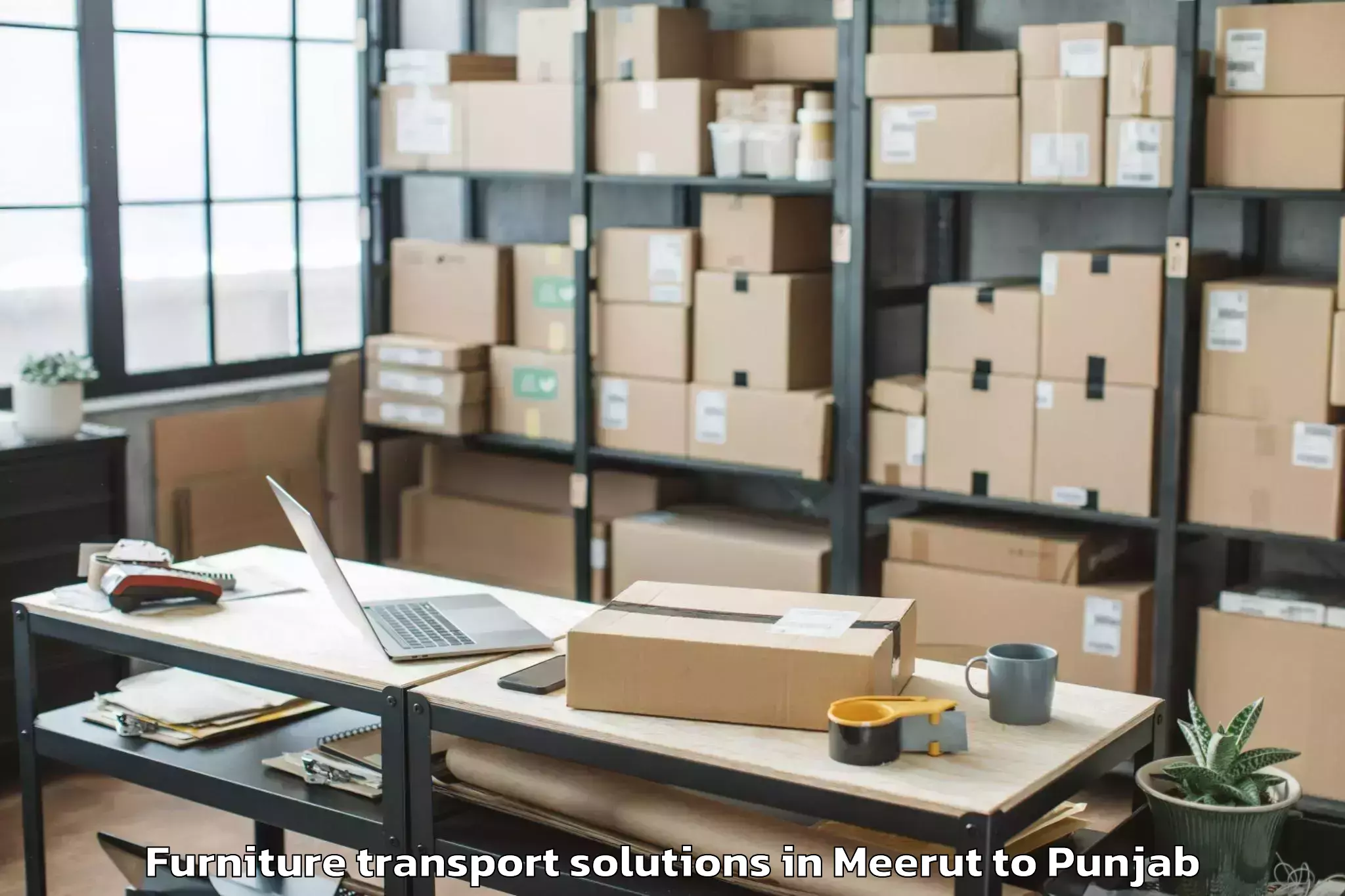 Professional Meerut to Mansa Furniture Transport Solutions